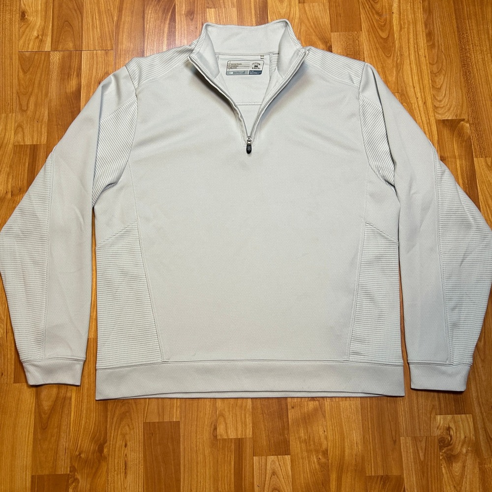 Cutter & Buck CBDryTec Golf Pullover Mens Quarter Zip Large Gray
